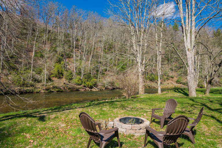Fire pit by the river, bring your own wood or order