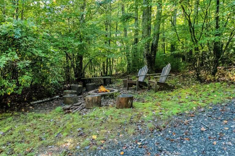 Firepit perfect for sitting around and roasting marshmallows for make S'mores...