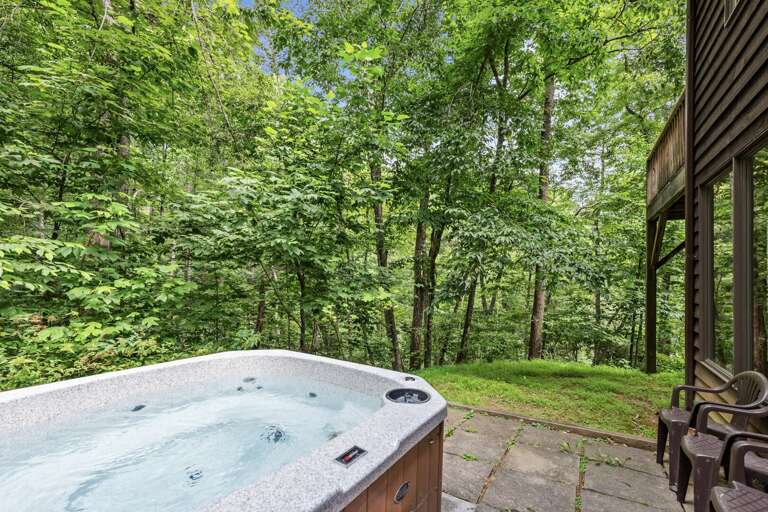 Hot tub on downstairs level...