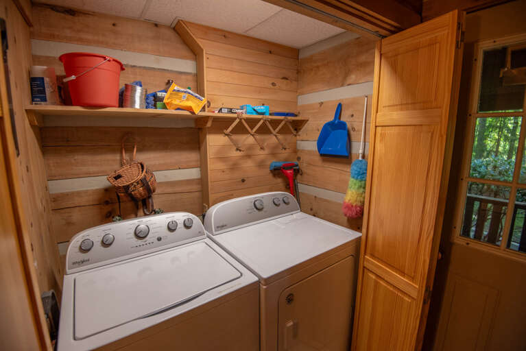 Washer and dryer on main level can come in handy with a lake as your backyard...