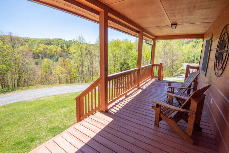 What is a cabin without a sitting deck... What is a cabin without a sitting deck...