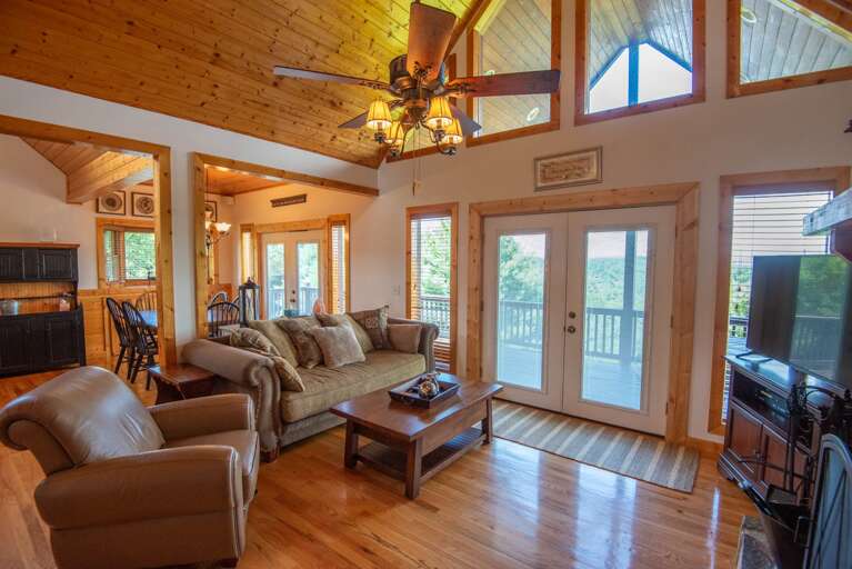 Comfortable couches and a Big TV...