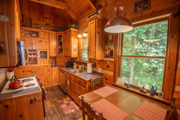 Well-stocked kitchen...