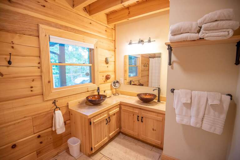 Double vanity with vessel sinks... Double vanity with vessel sinks...