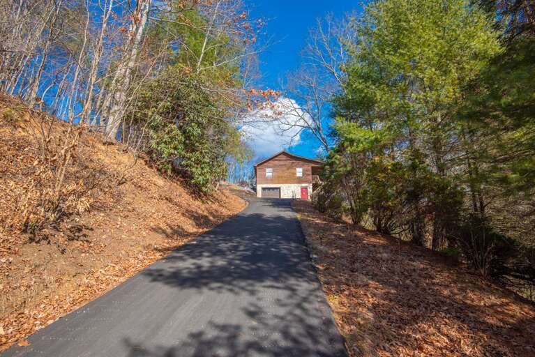 Long private driveway...