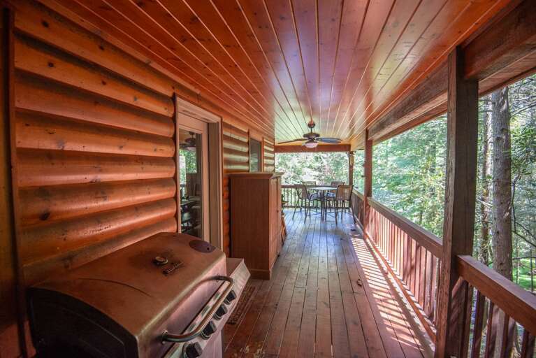 Gas grill on your covered deck (propane provided)...