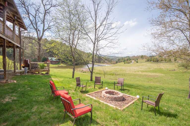 Private fire pit along the lake...