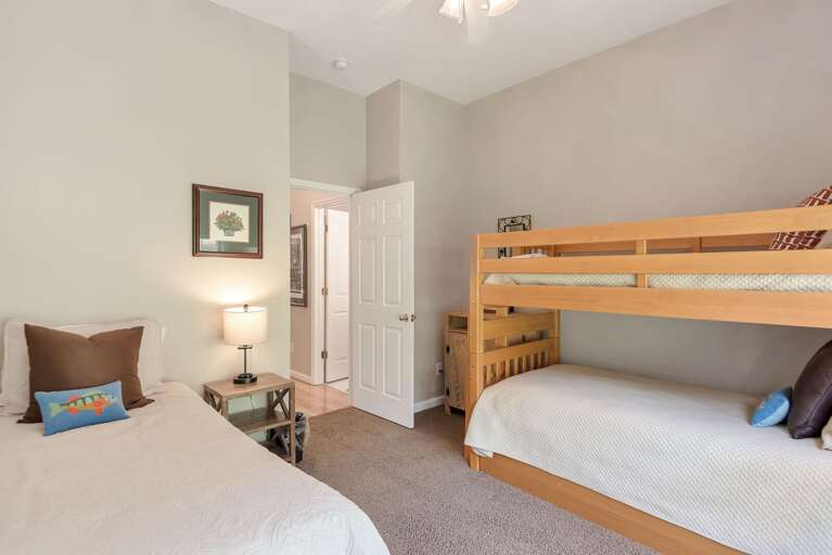 2nd bedroom with twin bunk bed and twin bed...