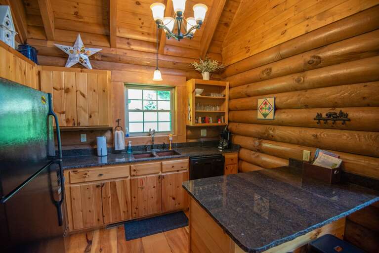 Fully-stocked kitchen...