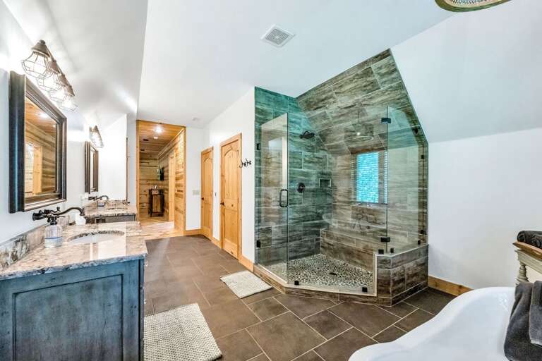 En suite bathroom with shower...