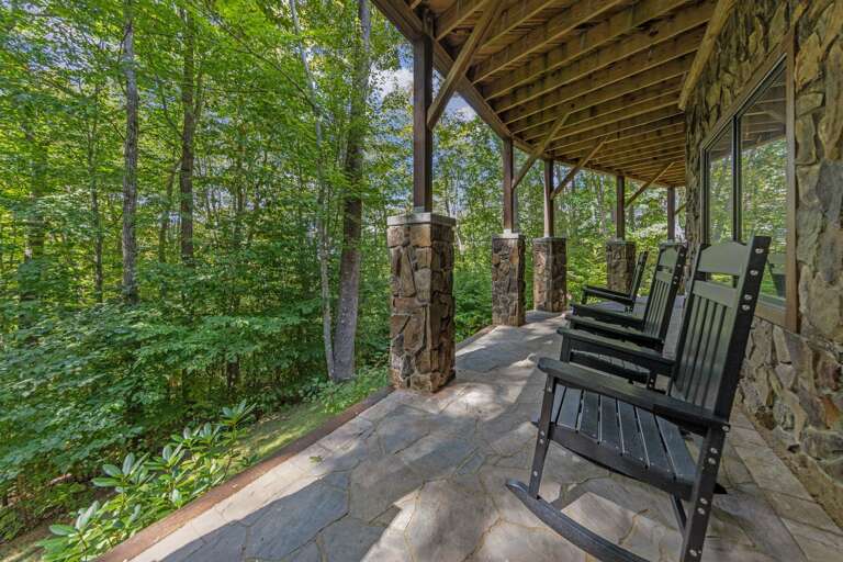 Rocking chair porch downstairs...