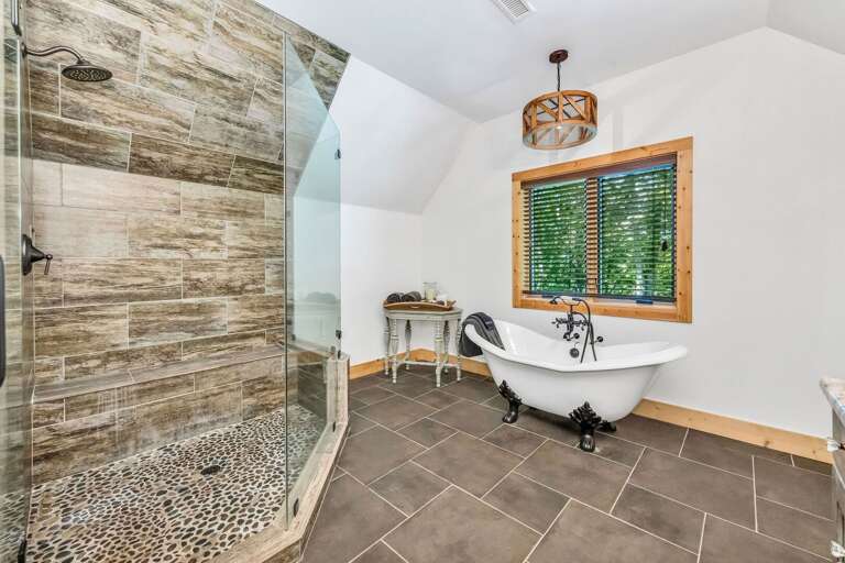 and soaking tub...