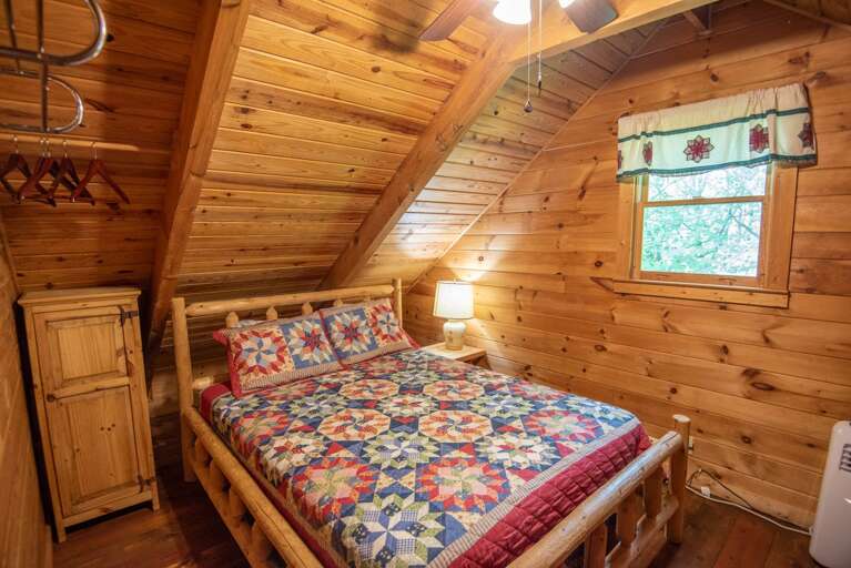Double bed in loft... Double bed in loft...