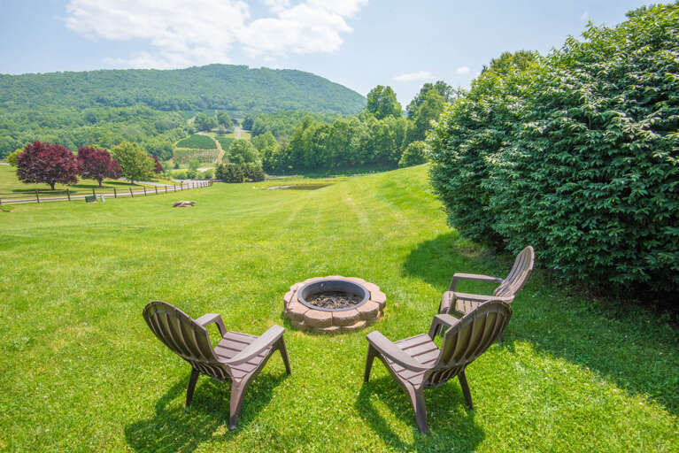 Fire pit with unreal mountain views...