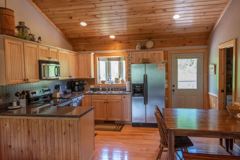 Fully-stocked kitchen...