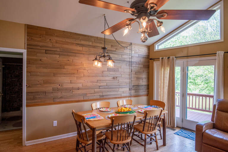 Dining room with a cabin chic feel...