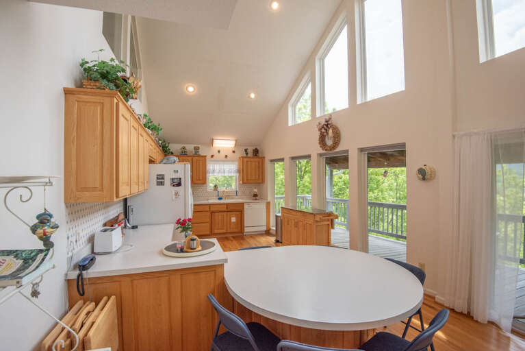 With breakfast table and views...