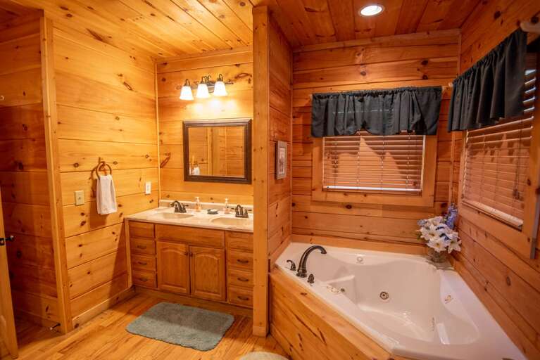 Full bathroom with Jetted Tub...