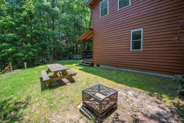 Picnic table and fire box...