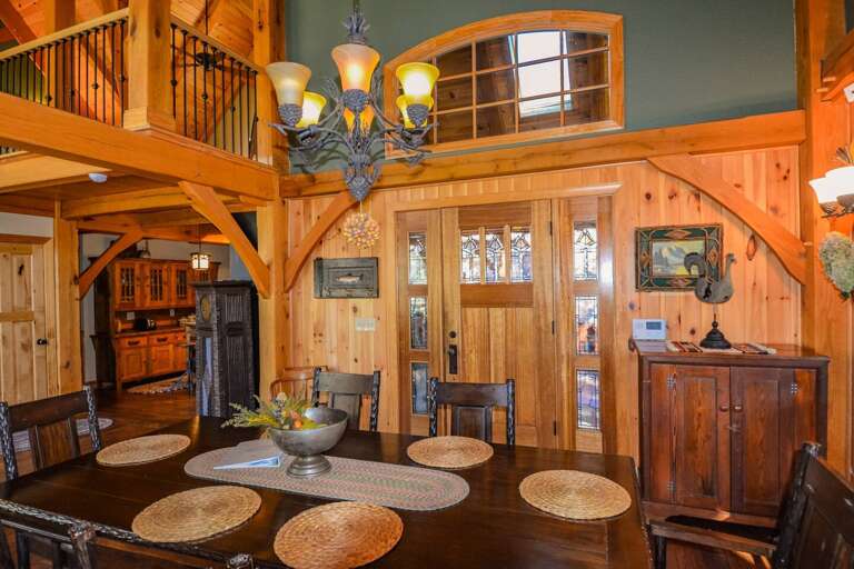 Just off the kitchen is dining...