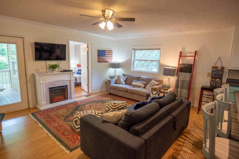 Open layout floor plan with Fireplace...
