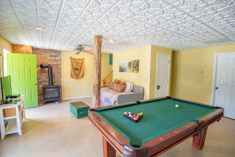 Downstairs pool table...