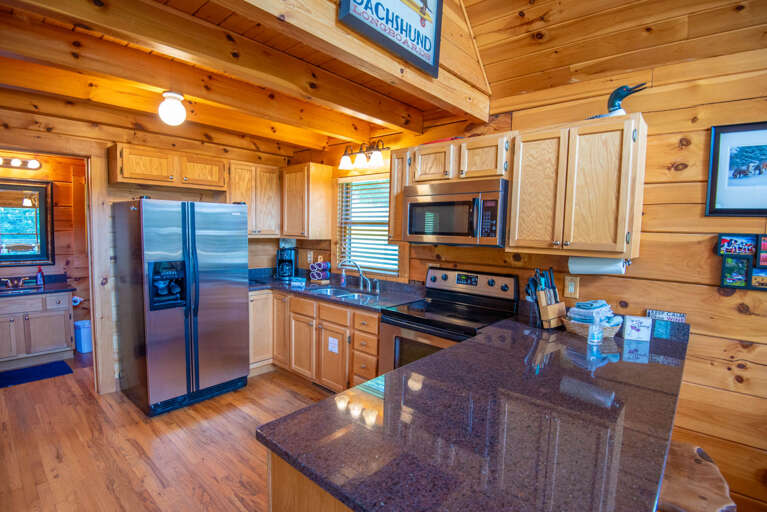 Fully-stocked kitchen...