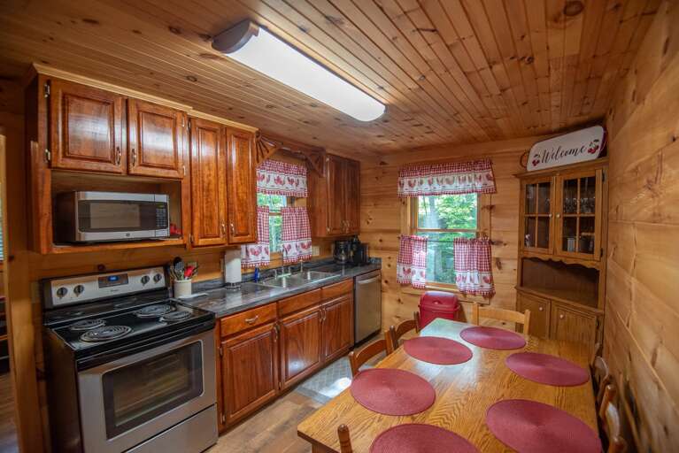 Fully-stocked kitchen...