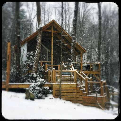Welcome to Sweetwater Cottage in West Jefferson NC, of course we get some snow!