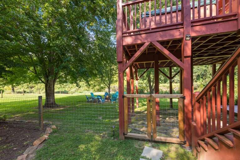 Fenced in back yard...