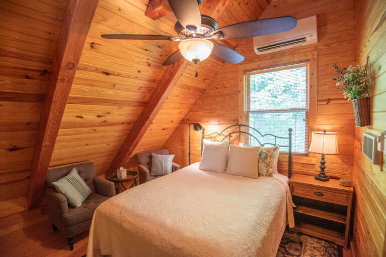 Queen Bed with vaulted ceilings...