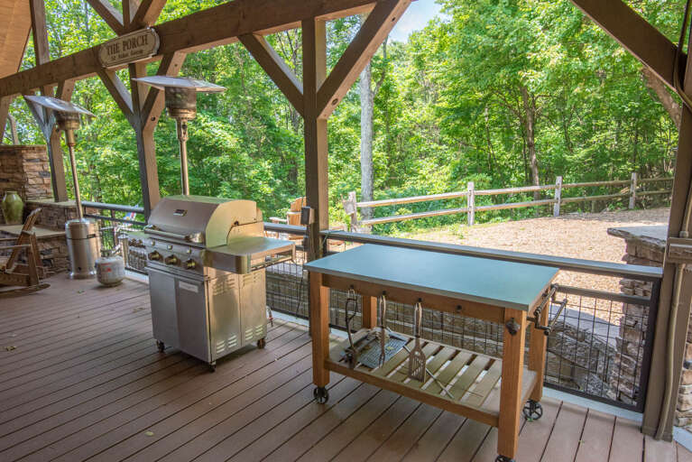 Table on wheels comes in handy...