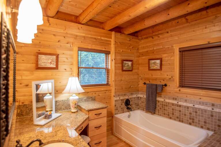 Full bathroom with tub...