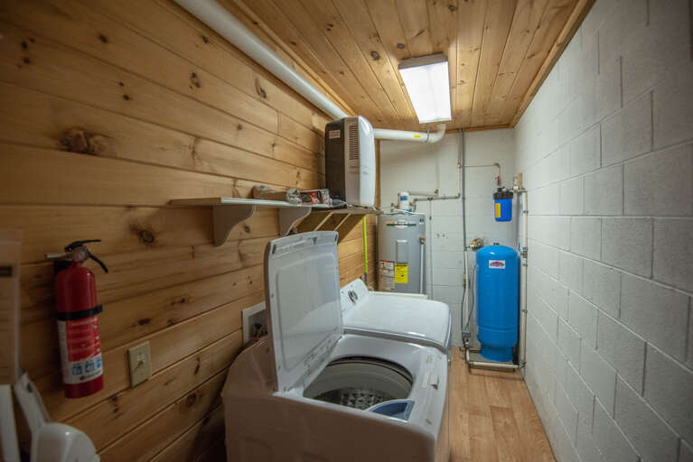 Laundry room in basement with full size washer and dryer, for your convenience...