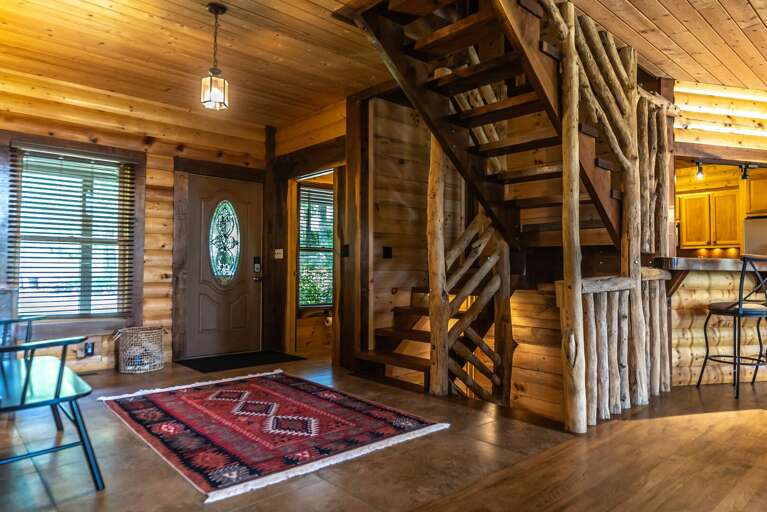 Hand hewn logs throughout...