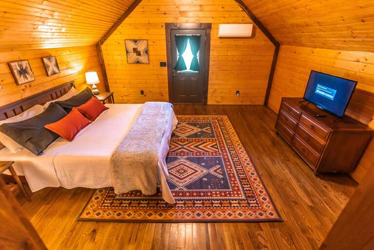 TV and a dresser so you can unpack and feel at home...