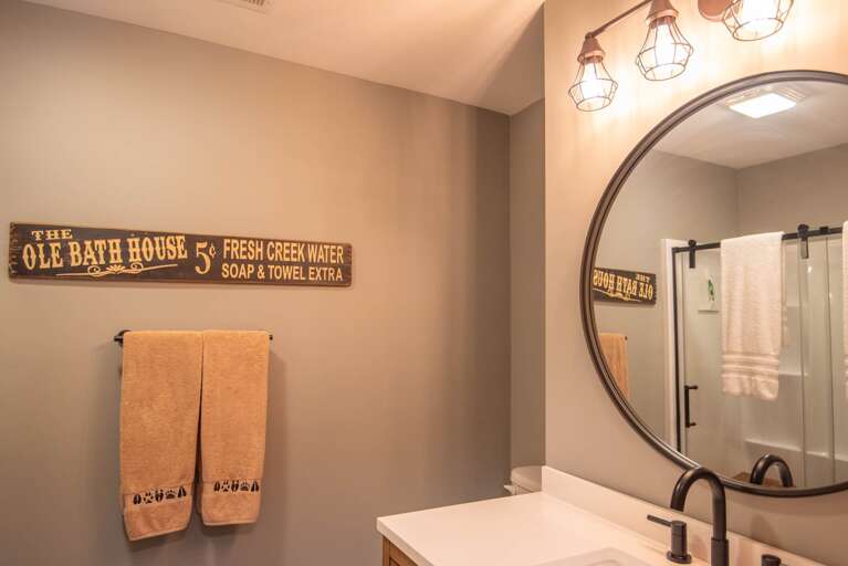 Full bathroom with shower...