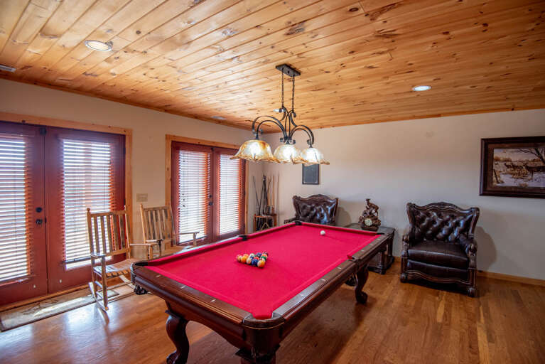 Pool table with seating...