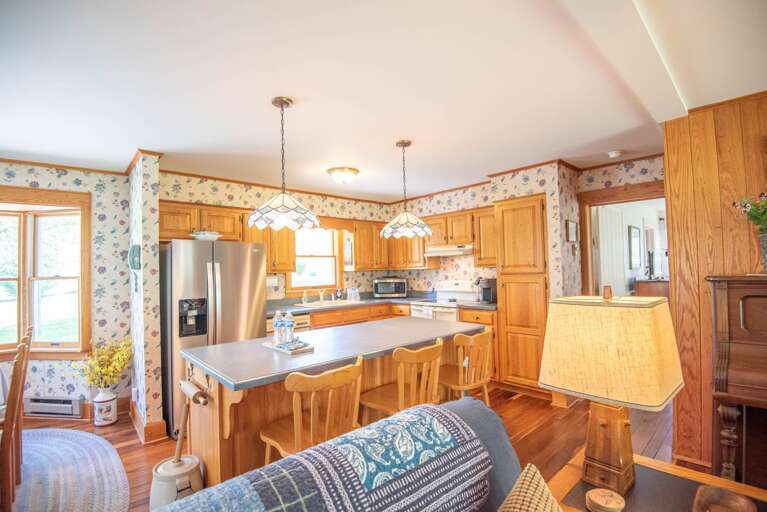 Bar stools at the kitchen island...