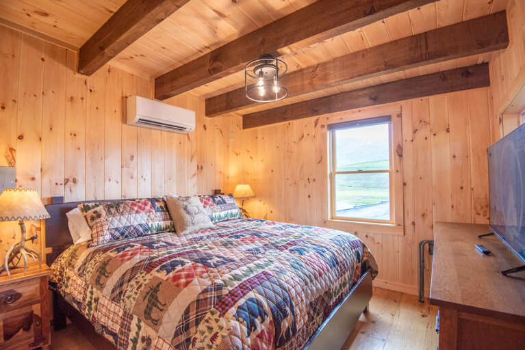 King bed with mini-split...