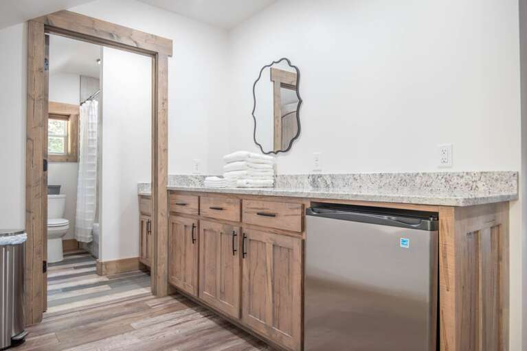 Mini fridge upstairs...