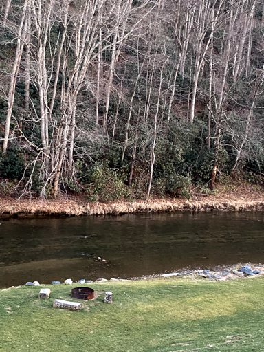 Fire pit and easy access into the river...