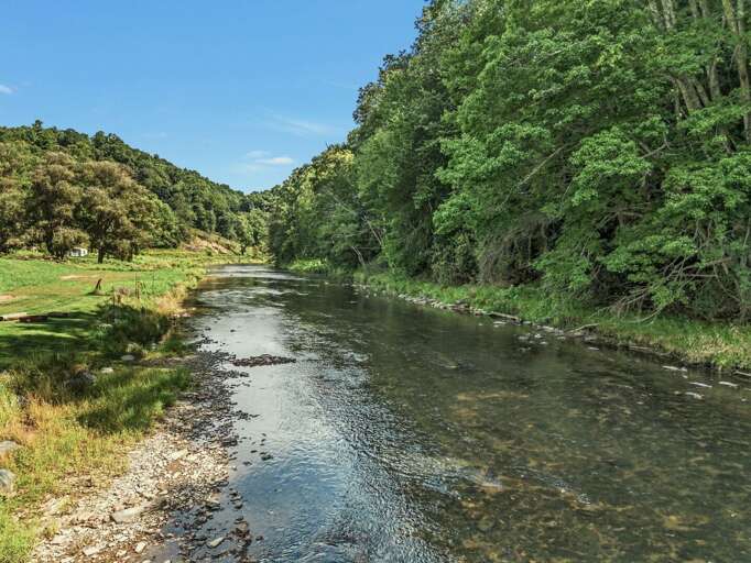 Guests enjoy tubing, kayaking and fishing (trout and small mouth bass) in river
