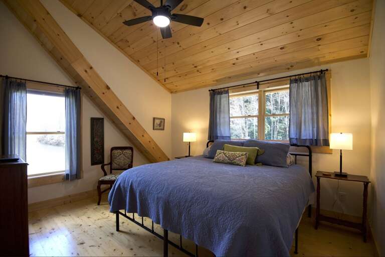 1st comfy king bedroom with views to the river and meadow