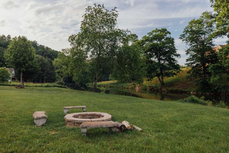 Fire pit by the river