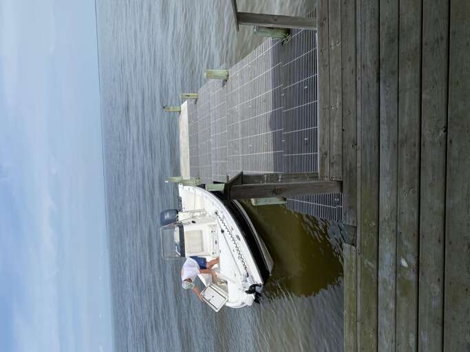 Example of how you can tie off your boat- Boat not included