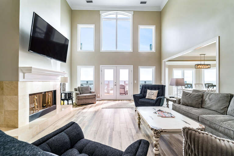 Amazing Living Room Area with windows galore