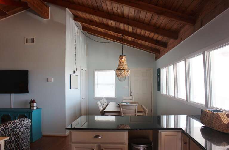 Large bar area at the kitchen