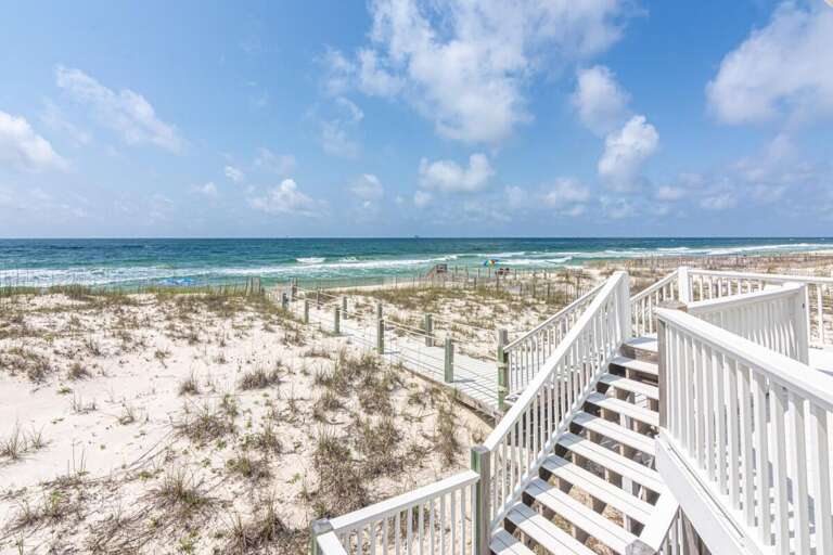 Staircase To Sandy Shore, Seascape Scene