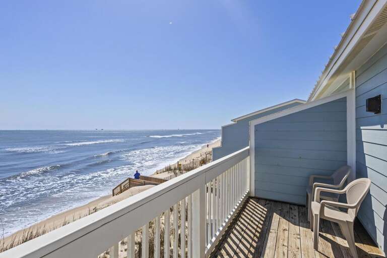 Seaside Scene From Balcony, Waves Washing Wood